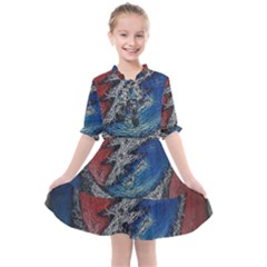 Grateful Dead Logo Kids  All Frills Chiffon Dress by Cowasu