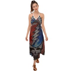 Grateful Dead Logo Halter Tie Back Dress  by Cowasu