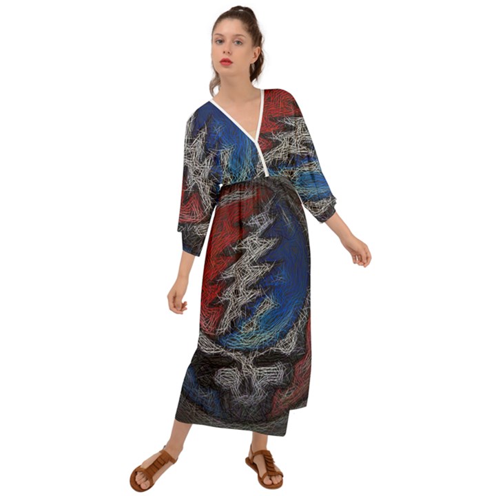 Grateful Dead Logo Grecian Style  Maxi Dress