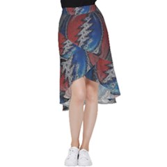 Grateful Dead Logo Frill Hi Low Chiffon Skirt by Cowasu