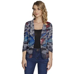 Grateful Dead Logo Women s One-button 3/4 Sleeve Short Jacket by Cowasu