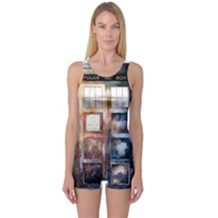 Tardis Doctor Who Transparent One Piece Boyleg Swimsuit by Cowasu