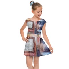 Tardis Doctor Who Transparent Kids  Cap Sleeve Dress by Cowasu