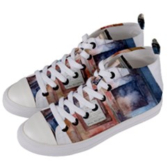 Tardis Doctor Who Transparent Women s Mid-top Canvas Sneakers by Cowasu