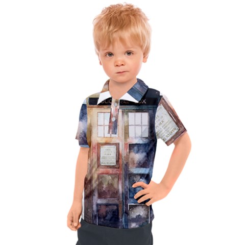 Tardis Doctor Who Transparent Kids  Polo T-shirt by Cowasu