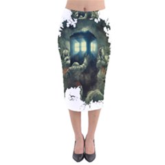 Time Machine Doctor Who Velvet Midi Pencil Skirt by Cowasu