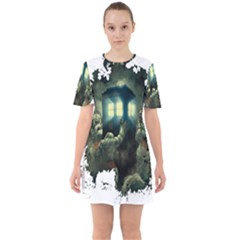 Time Machine Doctor Who Sixties Short Sleeve Mini Dress by Cowasu