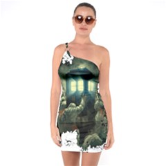 Time Machine Doctor Who One Shoulder Ring Trim Bodycon Dress by Cowasu