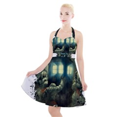 Time Machine Doctor Who Halter Party Swing Dress  by Cowasu