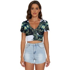 Time Machine Doctor Who V-neck Crop Top by Cowasu