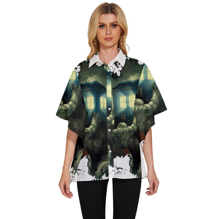 Time Machine Doctor Who Women s Batwing Button Up Shirt