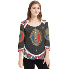 The Grateful Dead Chiffon Quarter Sleeve Blouse by Cowasu