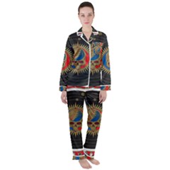 The Grateful Dead Women s Long Sleeve Satin Pajamas Set	 by Cowasu