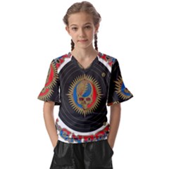 The Grateful Dead Kids  V-neck Horn Sleeve Blouse by Cowasu