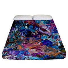 Smudged Fitted Sheet (california King Size) by kaleidomarblingart