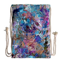 Smudged Drawstring Bag (large) by kaleidomarblingart