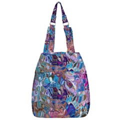 Smudged Center Zip Backpack by kaleidomarblingart