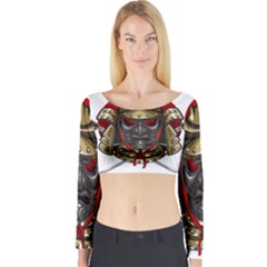 Samurai Katana Warrior Long Sleeve Crop Top by Cowasu