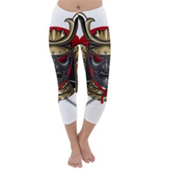 Samurai Katana Warrior Capri Winter Leggings  by Cowasu