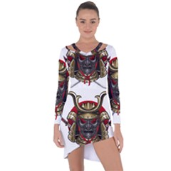 Samurai Katana Warrior Asymmetric Cut-out Shift Dress by Cowasu