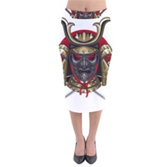 Samurai Katana Warrior Velvet Midi Pencil Skirt by Cowasu