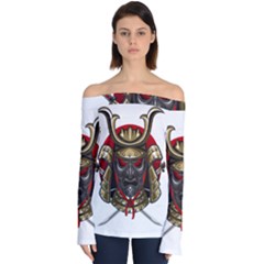 Samurai Katana Warrior Off Shoulder Long Sleeve Top by Cowasu