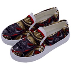 Samurai Katana Warrior Kids  Canvas Slip Ons by Cowasu