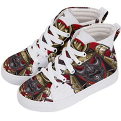 Samurai Katana Warrior Kids  Hi-top Skate Sneakers by Cowasu