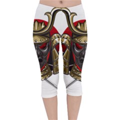 Samurai Katana Warrior Velvet Capri Leggings  by Cowasu