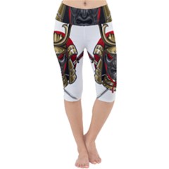 Samurai Katana Warrior Lightweight Velour Cropped Yoga Leggings by Cowasu