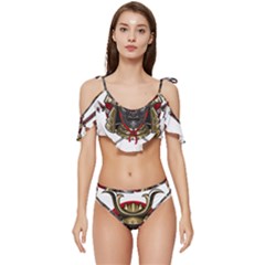 Samurai Katana Warrior Ruffle Edge Tie Up Bikini Set	 by Cowasu