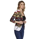 Samurai Katana Warrior Women s One-Button 3/4 Sleeve Short Jacket View3