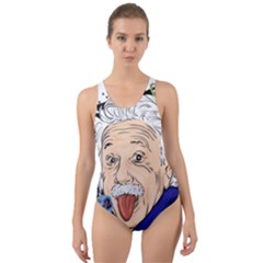 Albert Einstein Physicist Cut-out Back One Piece Swimsuit by Cowasu