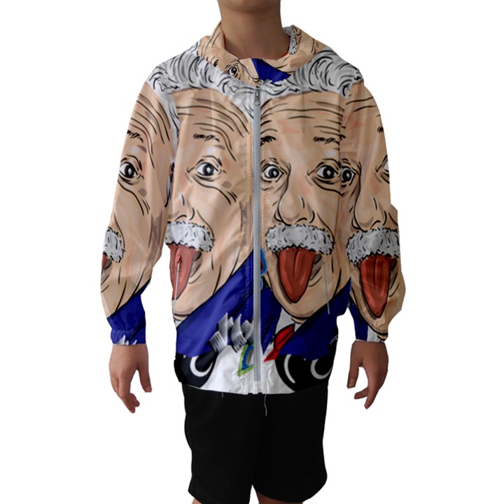 Albert Einstein Physicist Kids  Hooded Windbreaker