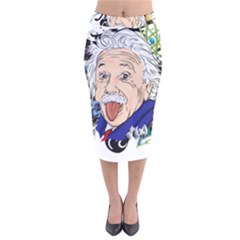 Albert Einstein Physicist Velvet Midi Pencil Skirt by Cowasu