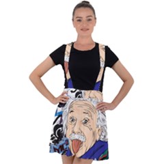 Albert Einstein Physicist Velvet Suspender Skater Skirt by Cowasu