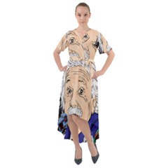 Albert Einstein Physicist Front Wrap High Low Dress by Cowasu