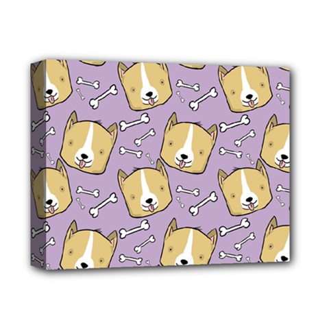 Corgi Pattern Deluxe Canvas 14  X 11  (stretched) by Cowasu