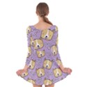 Corgi Pattern Long Sleeve Velvet Skater Dress View2