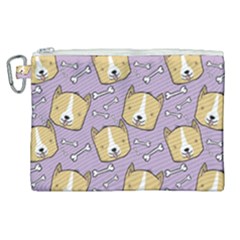 Corgi Pattern Canvas Cosmetic Bag (xl) by Cowasu