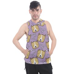 Corgi Pattern Men s Sleeveless Hoodie by Cowasu