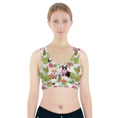 Corgis Hula Pattern Sports Bra With Pocket by Cowasu