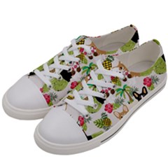 Corgis Hula Pattern Men s Low Top Canvas Sneakers by Cowasu