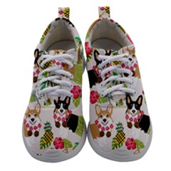 Corgis Hula Pattern Women Athletic Shoes by Cowasu