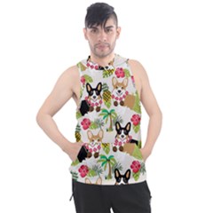 Corgis Hula Pattern Men s Sleeveless Hoodie by Cowasu