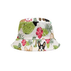 Corgis Hula Pattern Bucket Hat (kids) by Cowasu