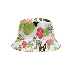 Corgis Hula Pattern Inside Out Bucket Hat (kids) by Cowasu