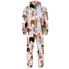 Corgis Corgi Pattern Hooded Jumpsuit (men) by Cowasu