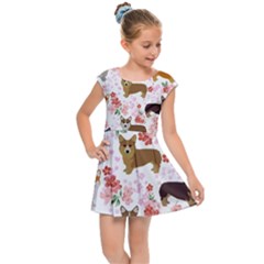 Corgis Corgi Pattern Kids  Cap Sleeve Dress by Cowasu