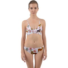 Corgis Corgi Pattern Wrap Around Bikini Set